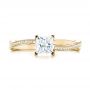 18k Yellow Gold 18k Yellow Gold Custom Diamond Engagement Ring - Top View -  103637 - Thumbnail