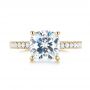 18k Yellow Gold 18k Yellow Gold Custom Diamond Engagement Ring - Top View -  104401 - Thumbnail