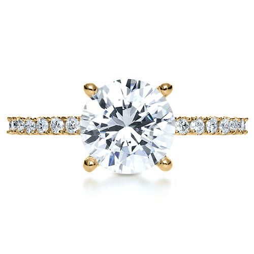 18k Yellow Gold 18k Yellow Gold Custom Diamond Engagement Ring - Top View -  1104