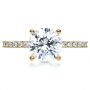 18k Yellow Gold 18k Yellow Gold Custom Diamond Engagement Ring - Top View -  1104 - Thumbnail