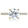 18k Yellow Gold 18k Yellow Gold Custom Diamond Engagement Ring - Top View -  1104 - Thumbnail