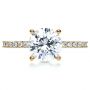 14k Yellow Gold 14k Yellow Gold Custom Diamond Engagement Ring - Top View -  1104 - Thumbnail