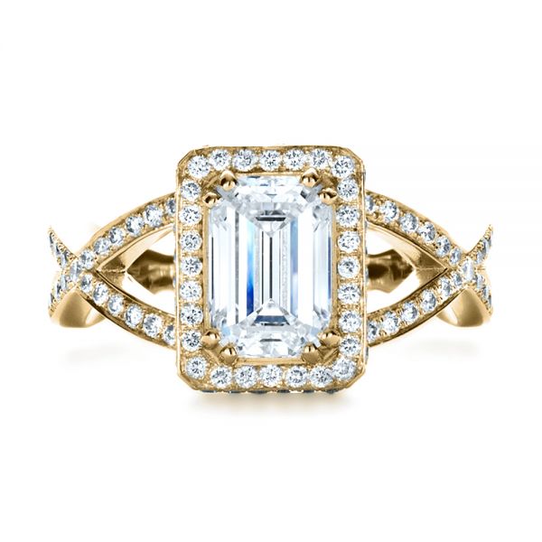 14k Yellow Gold 14k Yellow Gold Custom Diamond Engagement Ring - Top View - 1159