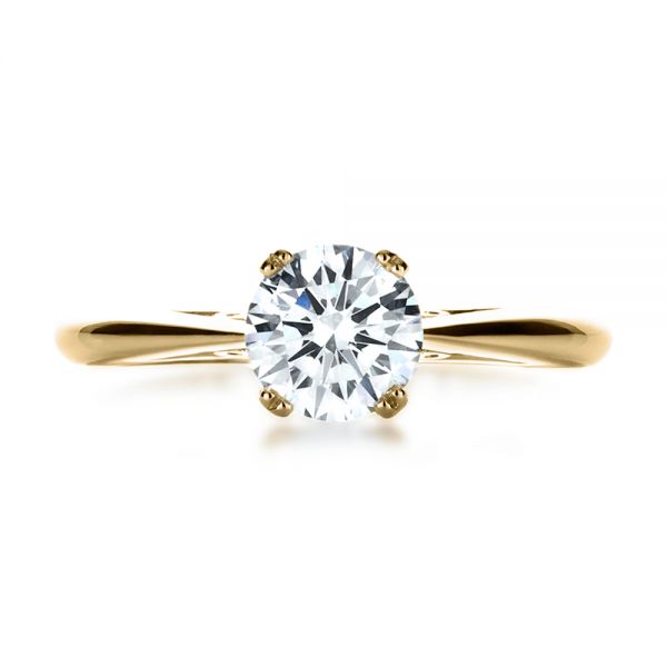18k Yellow Gold 18k Yellow Gold Custom Diamond Engagement Ring - Top View -  1162