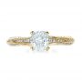 14k Yellow Gold 14k Yellow Gold Custom Diamond Engagement Ring - Top View -  1268 - Thumbnail