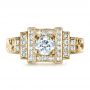 18k Yellow Gold 18k Yellow Gold Custom Diamond Engagement Ring - Top View -  1346 - Thumbnail