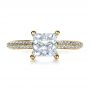 18k Yellow Gold 18k Yellow Gold Custom Diamond Engagement Ring - Top View -  1402 - Thumbnail