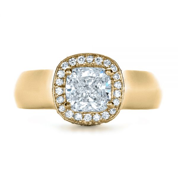 18k Yellow Gold 18k Yellow Gold Custom Diamond Engagement Ring - Top View -  1408