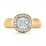 18k Yellow Gold 18k Yellow Gold Custom Diamond Engagement Ring - Top View -  1408 - Thumbnail