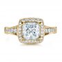 18k Yellow Gold 18k Yellow Gold Custom Diamond Engagement Ring - Top View -  1416 - Thumbnail
