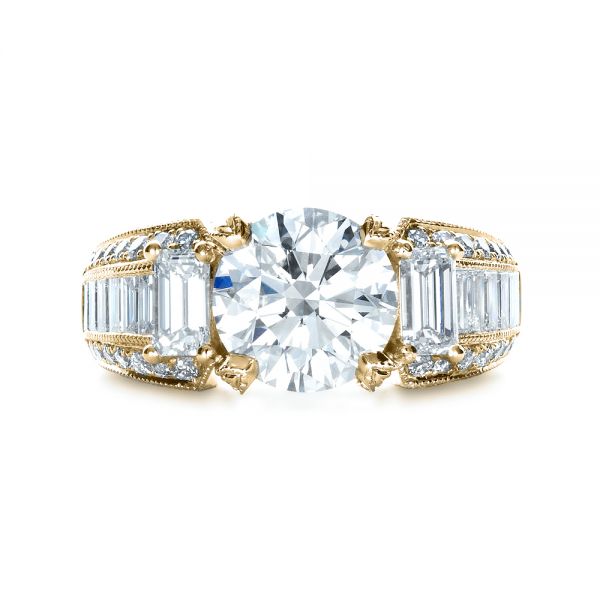 14k Yellow Gold 14k Yellow Gold Custom Diamond Engagement Ring - Top View -  1434