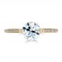 18k Yellow Gold 18k Yellow Gold Custom Diamond Engagement Ring - Top View -  1443 - Thumbnail