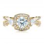 18k Yellow Gold 18k Yellow Gold Custom Diamond Engagement Ring - Top View -  1451 - Thumbnail