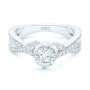  14K Gold Custom Diamond Engagement Ring - Flat View -  102835 - Thumbnail