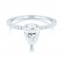 18k White Gold Custom Diamond Engagement Ring - Flat View -  103604 - Thumbnail