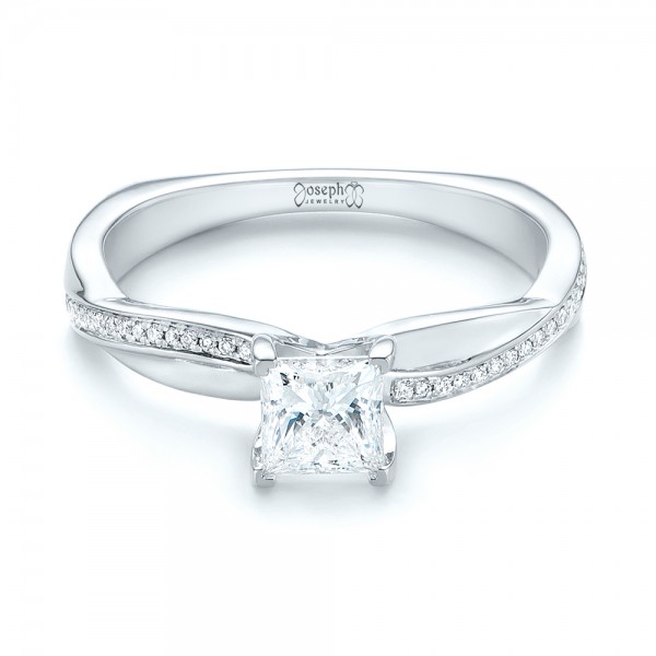  Platinum Platinum Custom Diamond Engagement Ring - Flat View -  103637