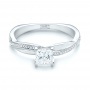 14k White Gold Custom Diamond Engagement Ring - Flat View -  103637 - Thumbnail