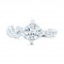  14K Gold Custom Diamond Engagement Ring - Top View -  102543 - Thumbnail