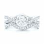  14K Gold Custom Diamond Engagement Ring - Top View -  102835 - Thumbnail