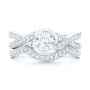  14K Gold Custom Diamond Engagement Ring - Top View -  102835 - Thumbnail