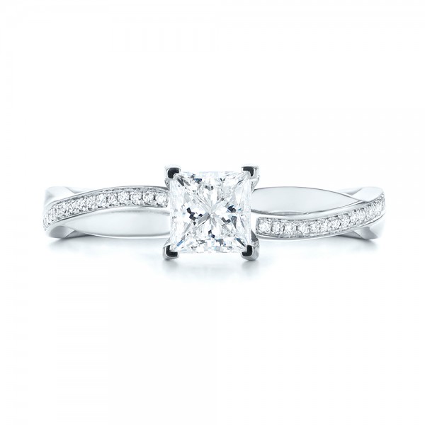  Platinum Platinum Custom Diamond Engagement Ring - Top View -  103637