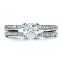  18K Gold Custom Diamond Engagement Ring - Top View -  1444 - Thumbnail