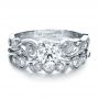  Platinum Custom Diamond Engagement Set - Flat View -  1154 - Thumbnail