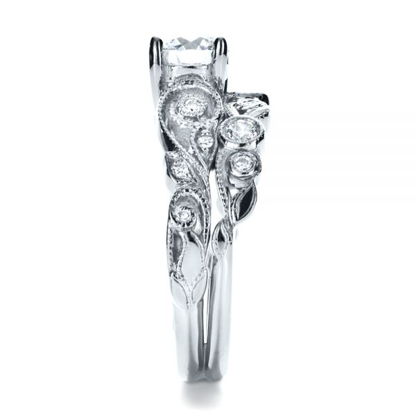  Platinum Custom Diamond Engagement Set - Side View -  1154