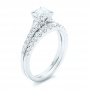  14K Gold Custom Diamond Engagement And Wedding Ring Set - Three-Quarter View -  102595 - Thumbnail
