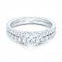 14K Gold Custom Diamond Engagement And Wedding Ring Set - Flat View -  102595 - Thumbnail