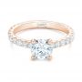 18k Rose Gold 18k Rose Gold Custom Diamond Eternity Engagement Ring - Flat View -  102440 - Thumbnail
