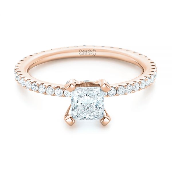 14k Rose Gold 14k Rose Gold Custom Diamond Eternity Engagement Ring - Flat View -  102919