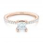 14k Rose Gold 14k Rose Gold Custom Diamond Eternity Engagement Ring - Flat View -  102919 - Thumbnail
