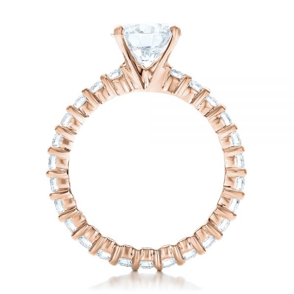 14k Rose Gold 14k Rose Gold Custom Diamond Eternity Engagement Ring - Front View -  102170