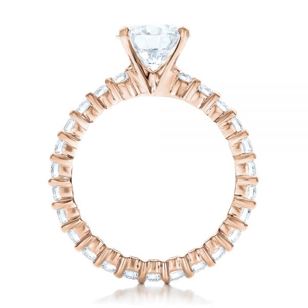 14k Rose Gold 14k Rose Gold Custom Diamond Eternity Engagement Ring - Front View - 102170