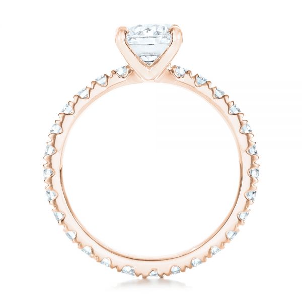 18k Rose Gold 18k Rose Gold Custom Diamond Eternity Engagement Ring - Front View -  102440
