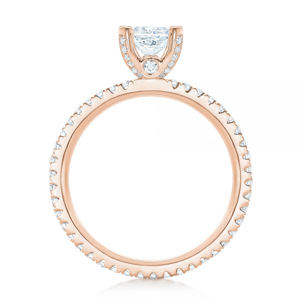 14k Rose Gold 14k Rose Gold Custom Diamond Eternity Engagement Ring - Front View -  102919
