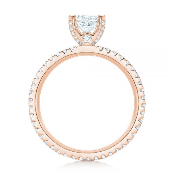 14k Rose Gold 14k Rose Gold Custom Diamond Eternity Engagement Ring - Front View - 102919