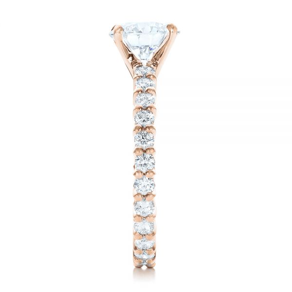 14k Rose Gold 14k Rose Gold Custom Diamond Eternity Engagement Ring - Side View - 102170