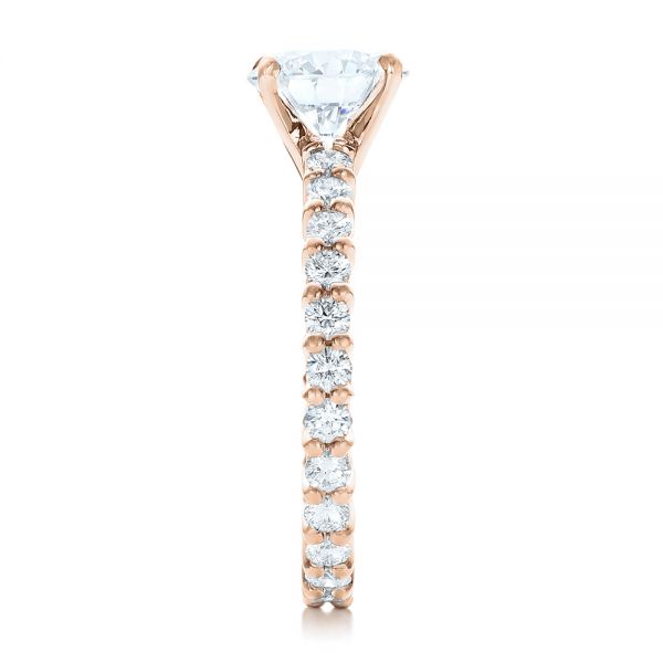 18k Rose Gold 18k Rose Gold Custom Diamond Eternity Engagement Ring - Side View -  102170