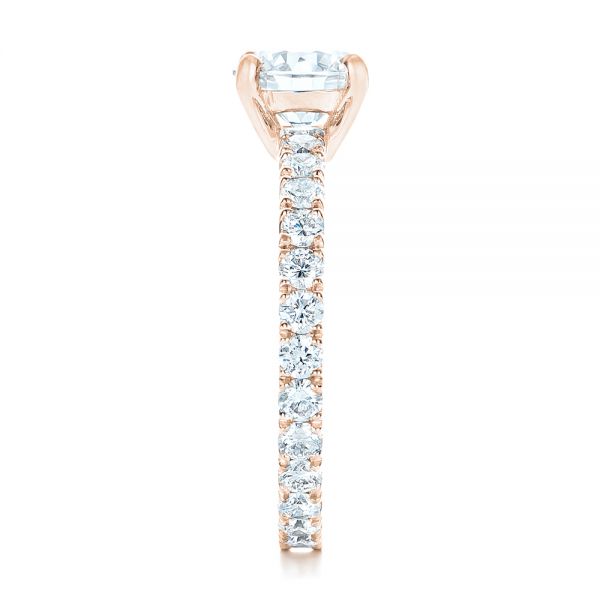 18k Rose Gold 18k Rose Gold Custom Diamond Eternity Engagement Ring - Side View -  102440