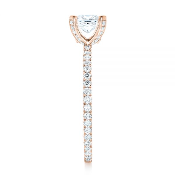 14k Rose Gold 14k Rose Gold Custom Diamond Eternity Engagement Ring - Side View - 102919