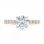 18k Rose Gold 18k Rose Gold Custom Diamond Eternity Engagement Ring - Top View -  102170 - Thumbnail