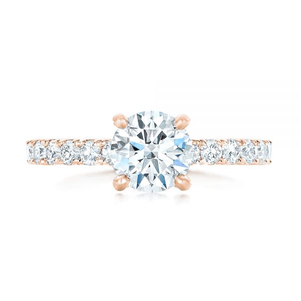 14k Rose Gold 14k Rose Gold Custom Diamond Eternity Engagement Ring - Top View -  102440