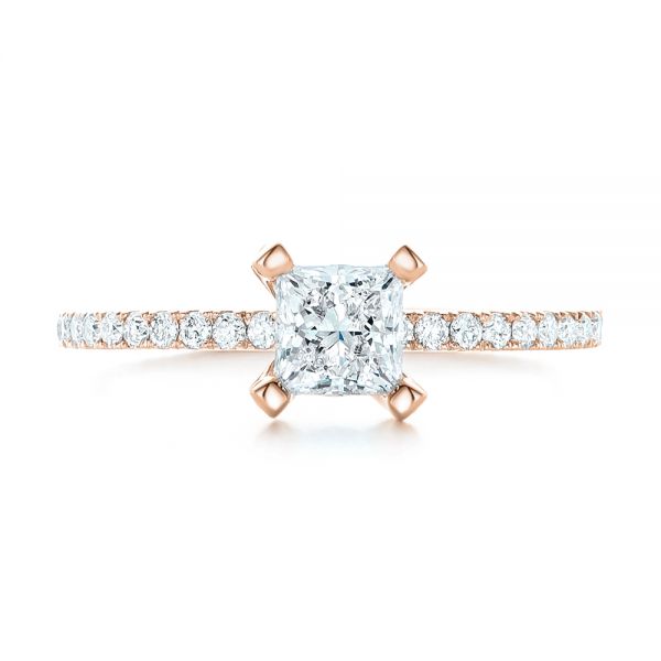 18k Rose Gold 18k Rose Gold Custom Diamond Eternity Engagement Ring - Top View -  102919