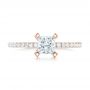 18k Rose Gold 18k Rose Gold Custom Diamond Eternity Engagement Ring - Top View -  102919 - Thumbnail