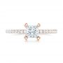 14k Rose Gold 14k Rose Gold Custom Diamond Eternity Engagement Ring - Top View -  102919 - Thumbnail