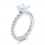 18k White Gold Custom Diamond Eternity Engagement Ring - Three-Quarter View -  102170 - Thumbnail
