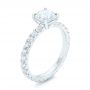14k White Gold 14k White Gold Custom Diamond Eternity Engagement Ring - Three-Quarter View -  102440 - Thumbnail