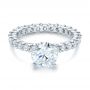 18k White Gold Custom Diamond Eternity Engagement Ring - Flat View -  102170 - Thumbnail